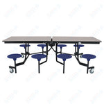 NPS Rectangle Mobile Stool Unit Folding Table with Storage and High Impact Stools 30