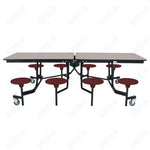 NPS Rectangle Mobile Stool Unit Folding Table with Storage and High Impact Stools 30