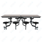 NPS Rectangle Mobile Stool Unit Folding Table with Storage and High Impact Stools 30
