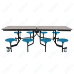 NPS Rectangle Mobile Stool Unit Folding Table with Storage and High Impact Stools 30