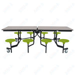 NPS Rectangle Mobile Stool Unit Folding Table with Storage and High Impact Stools 30