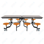 NPS Rectangle Mobile Stool Unit Folding Table with Storage and High Impact Stools 30