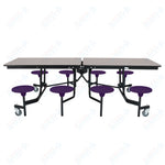 NPS Rectangle Mobile Stool Unit Folding Table with Storage and High Impact Stools 30