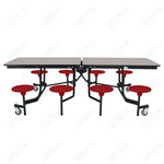 NPS Rectangle Mobile Stool Unit Folding Table with Storage and High Impact Stools 30