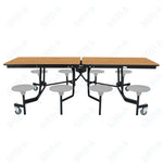 NPS Rectangle Mobile Stool Unit Folding Table with Storage and High Impact Stools 30