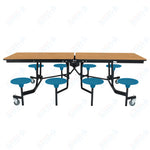 NPS Rectangle Mobile Stool Unit Folding Table with Storage and High Impact Stools 30