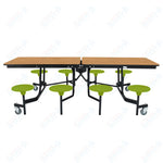 NPS Rectangle Mobile Stool Unit Folding Table with Storage and High Impact Stools 30