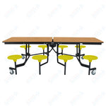 NPS Rectangle Mobile Stool Unit Folding Table with Storage and High Impact Stools 30
