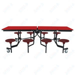 NPS Rectangle Mobile Stool Unit Folding Table with Storage and High Impact Stools 30