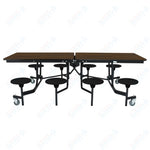 NPS Rectangle Mobile Stool Unit Folding Table with Storage and High Impact Stools 30