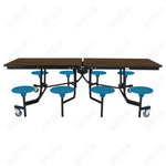 NPS Rectangle Mobile Stool Unit Folding Table with Storage and High Impact Stools 30