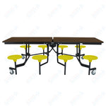 NPS Rectangle Mobile Stool Unit Folding Table with Storage and High Impact Stools 30