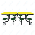 NPS Rectangle Mobile Stool Unit Folding Table with Storage and High Impact Stools 30
