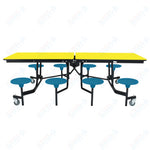 NPS Rectangle Mobile Stool Unit Folding Table with Storage and High Impact Stools 30