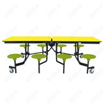 NPS Rectangle Mobile Stool Unit Folding Table with Storage and High Impact Stools 30