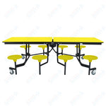 NPS Rectangle Mobile Stool Unit Folding Table with Storage and High Impact Stools 30