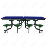 NPS Rectangle Mobile Stool Unit Folding Table with Storage and High Impact Stools 30