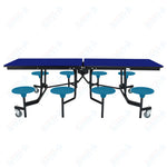 NPS Rectangle Mobile Stool Unit Folding Table with Storage and High Impact Stools 30