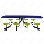 NPS Rectangle Mobile Stool Unit Folding Table with Storage and High Impact Stools 30