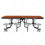 NPS Rectangle Mobile Stool Unit Folding Table with Storage and High Impact Stools 30