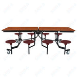 NPS Rectangle Mobile Stool Unit Folding Table with Storage and High Impact Stools 30