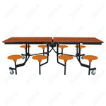 NPS Rectangle Mobile Stool Unit Folding Table with Storage and High Impact Stools 30