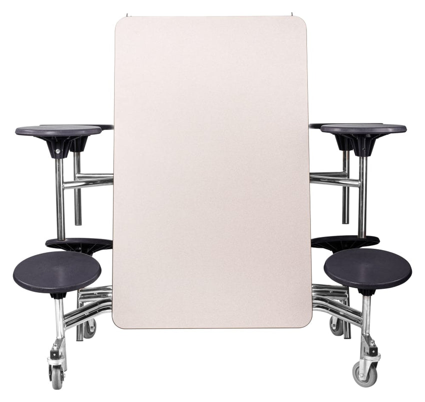 NPS Rectangle Mobile Stool Unit Folding Table with Storage and High Impact Stools 30" W x 97" L x 25" H (NPS-MTS8-XX-25) - SchoolOutlet