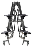 NPS Rectangle Mobile Stool Unit Folding Table with Storage and High Impact Stools 30
