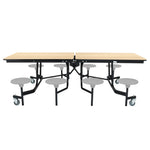 NPS Rectangle Mobile Stool Unit Folding Table with Storage and High Impact Stools 30