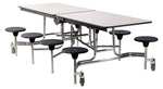 NPS Rectangle Mobile Stool Unit Folding Table with Storage and High Impact Stools 30