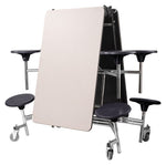 NPS Rectangle Mobile Stool Unit Folding Table with Storage and High Impact Stools 30