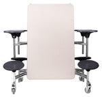 NPS Rectangle Mobile Stool Unit Folding Table with Storage and High Impact Stools 30