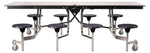 NPS Rectangle Mobile Stool Unit Folding Table with Storage and High Impact Stools 30