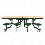 NPS Rectangle Mobile Stool Unit Folding Table with Storage and High Impact Stools 30
