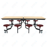 NPS Rectangle Mobile Stool Unit Folding Table with Storage and High Impact Stools 30