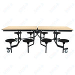 NPS Rectangle Mobile Stool Unit Folding Table with Storage and High Impact Stools 30
