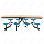 NPS Rectangle Mobile Stool Unit Folding Table with Storage and High Impact Stools 30