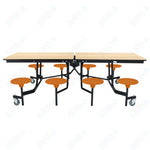 NPS Rectangle Mobile Stool Unit Folding Table with Storage and High Impact Stools 30
