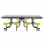 NPS Rectangle Mobile Stool Unit Folding Table with Storage and High Impact Stools 30