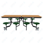 NPS Rectangle Mobile Stool Unit Folding Table with Storage and High Impact Stools 30