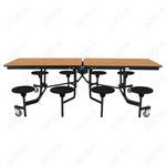 NPS Rectangle Mobile Stool Unit Folding Table with Storage and High Impact Stools 30