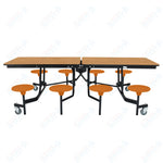 NPS Rectangle Mobile Stool Unit Folding Table with Storage and High Impact Stools 30