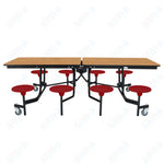 NPS Rectangle Mobile Stool Unit Folding Table with Storage and High Impact Stools 30