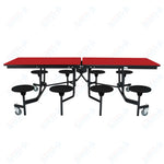 NPS Rectangle Mobile Stool Unit Folding Table with Storage and High Impact Stools 30