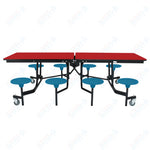 NPS Rectangle Mobile Stool Unit Folding Table with Storage and High Impact Stools 30