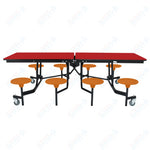 NPS Rectangle Mobile Stool Unit Folding Table with Storage and High Impact Stools 30