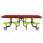 NPS Rectangle Mobile Stool Unit Folding Table with Storage and High Impact Stools 30
