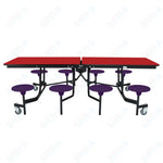 NPS Rectangle Mobile Stool Unit Folding Table with Storage and High Impact Stools 30