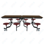 NPS Rectangle Mobile Stool Unit Folding Table with Storage and High Impact Stools 30