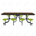 NPS Rectangle Mobile Stool Unit Folding Table with Storage and High Impact Stools 30